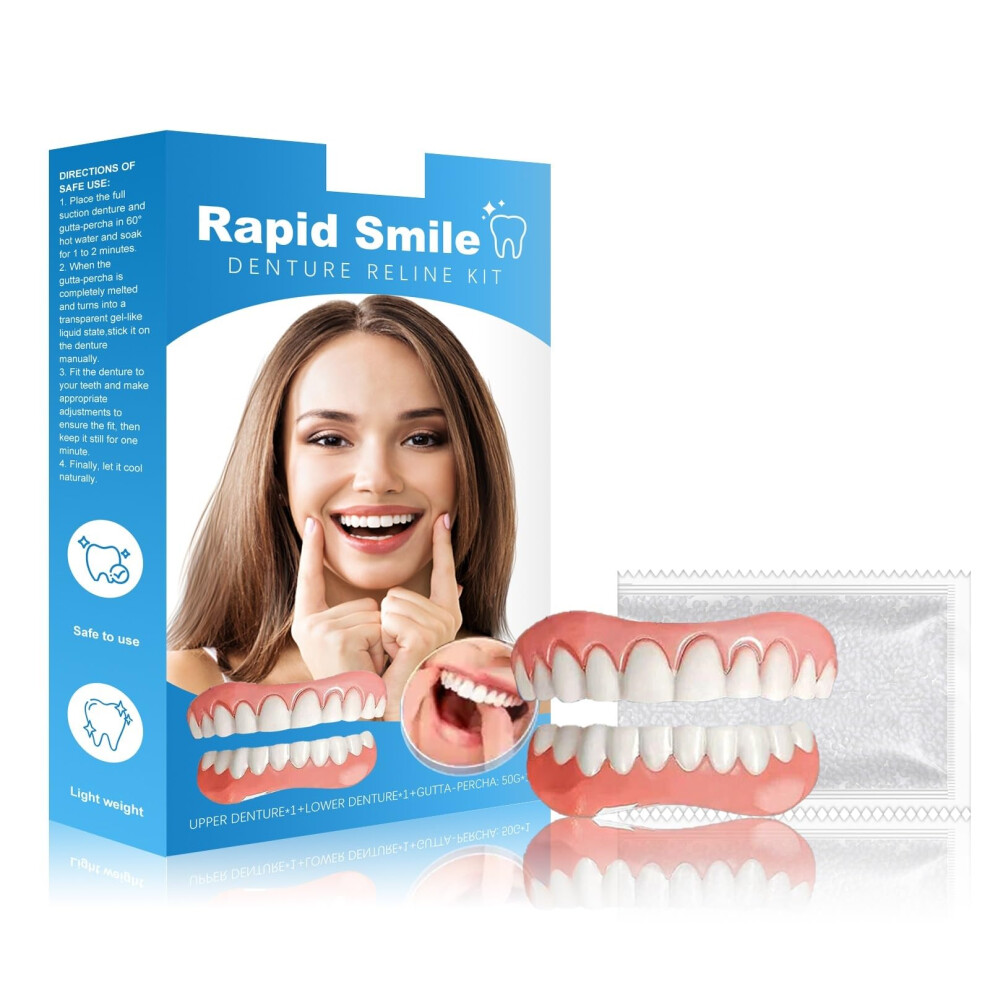 Fake Teeth Veneers Set 3PC Instant Smile Enhancement Removable Cosmetic Teeth Cover for Natural Look