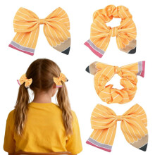 4 Pcs Yellow Pencil Hair Clips Set Adorable Back to School Hair Accessories for Teachers and Students