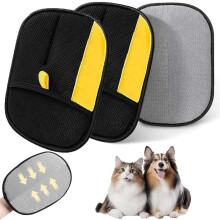 Pet Hair Removal Glove 2PCS Reusable DoubleSided Grooming Glove for Dogs and Cats Furniture Carpet Cleaning