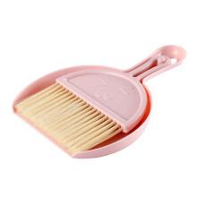 Pink Mini Dustpan and Brush Set with Soft Bristle for Quick Desk and Keyboard Cleaning, Smile Face Design
