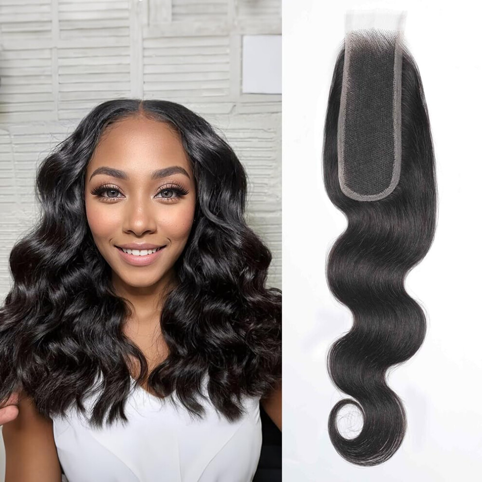 Unisex 2X6 Hd Lace Closure Body Wave 16 Inch Invisible Preplucked Brazilian Virgin Hair