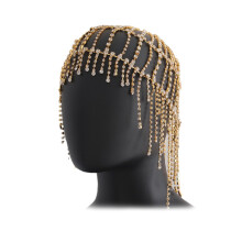 Gold Rhinestone Body Chain and Adjustable Head Chain Jewelry for Women Prom Party Dresses