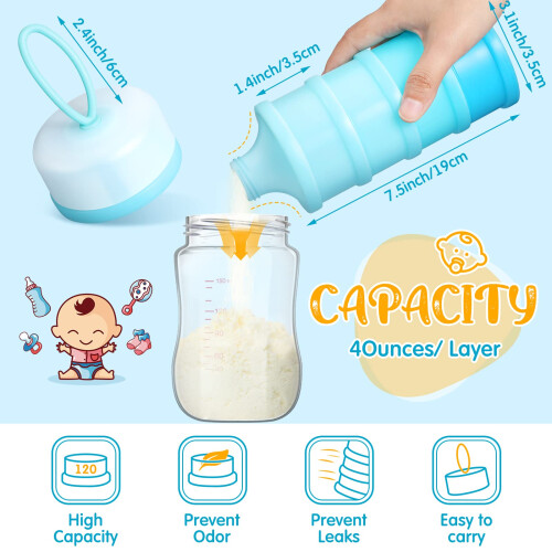 4 Pack Stackable Baby Formula Dispenser 4 Layer Milk Powder Container for Travel and Snack Storage 1