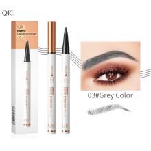 (03# Grey) QIC Waterproof Microblading Eyebrow Pen 4 Fork Tip Eyebrow Pencil 3D Tattoo Pencil