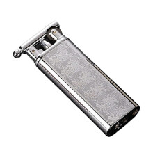 Vintage Metal Windproof Lighter, Refillable Torch with Adjustable Flame for Outdoor BBQ and Gifts