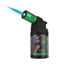 Windproof Refillable Butane Torch Lighter with Adjustable Jet Flame for Camping Candle Travel (Color 3)
