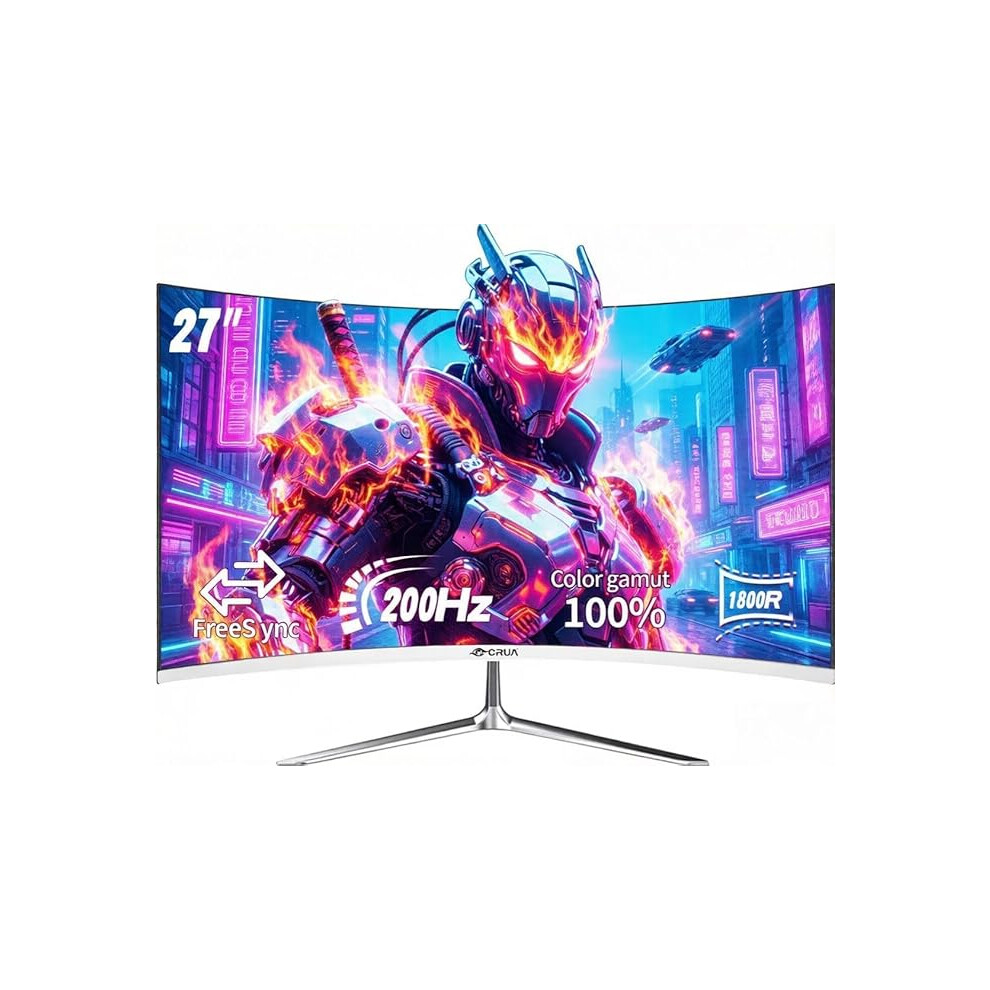27 Inch 180Hz/200Hz Curved Gaming Monitor, Fhd 1920 * 1080P Frameless 1800R Computer Monitor 012765874987