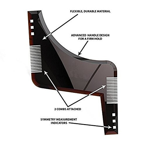 Beard Shaping Template with Comb ABS Beard Styling Tool for Men Lightweight MultiPurpose Use 2