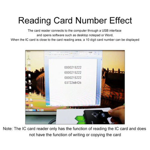 5X RFID  Card Reader with USB Port, 13.56MHz IC Card, Contactless Sensitivity, Support Window System Linux 2