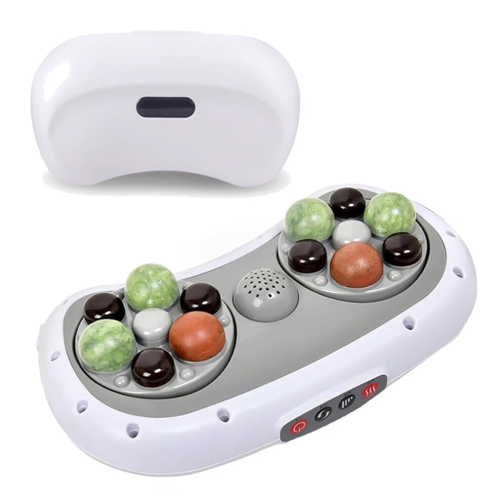Electric Abdominal Massager with Heat Therapy, 3Level Intensity, 12 Jade Stones, AutoOff Safety