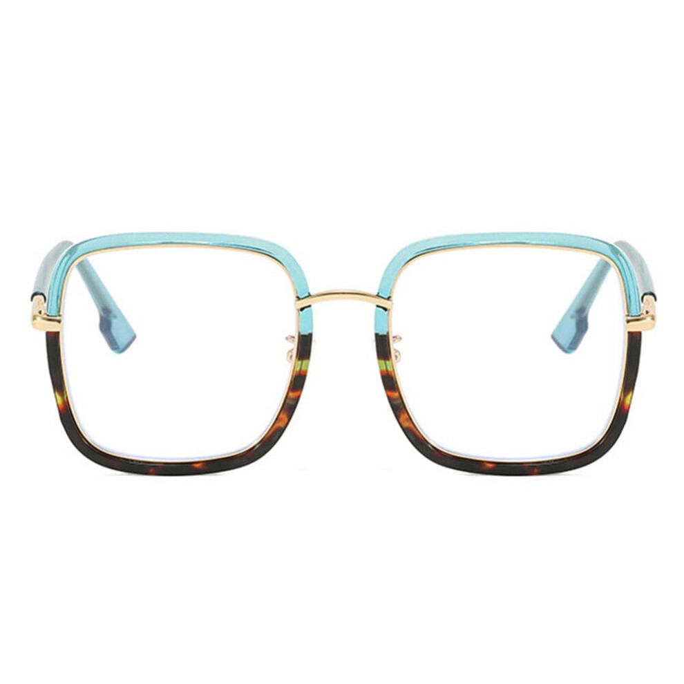 Blue/Light Oversized Reading Glasses 2X Magnification Blocking Tr90 Square Frame Tortoise
