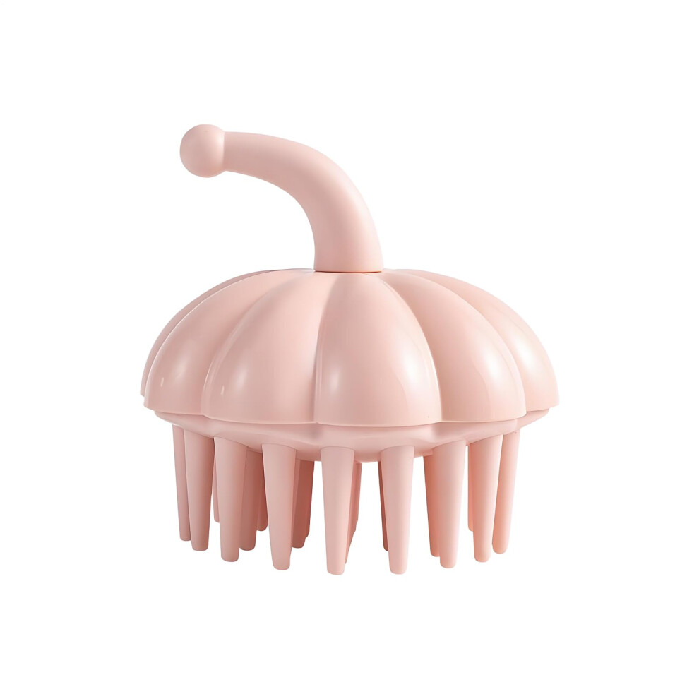 Pink Scalp Massager Brush With Flexible Bristles For Wet And Dry Hair, Deepcleaning Ergonomic Grip