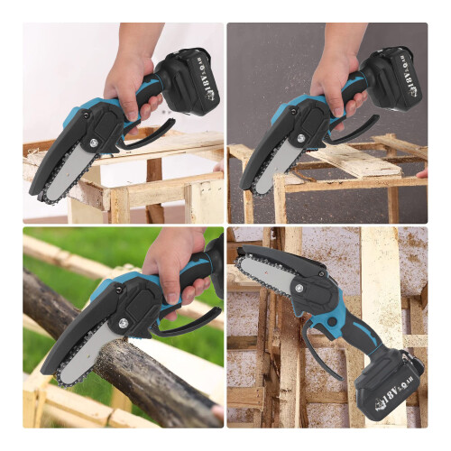 Cordless Mini Chainsaw 18V Battery, 5m/s Speed, 130mm Guide Plate 1
