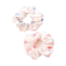 Blue Lace Hair Scrunchie with Soft Elastic Band, Adds Instant Volume for Gentle Hair Hold