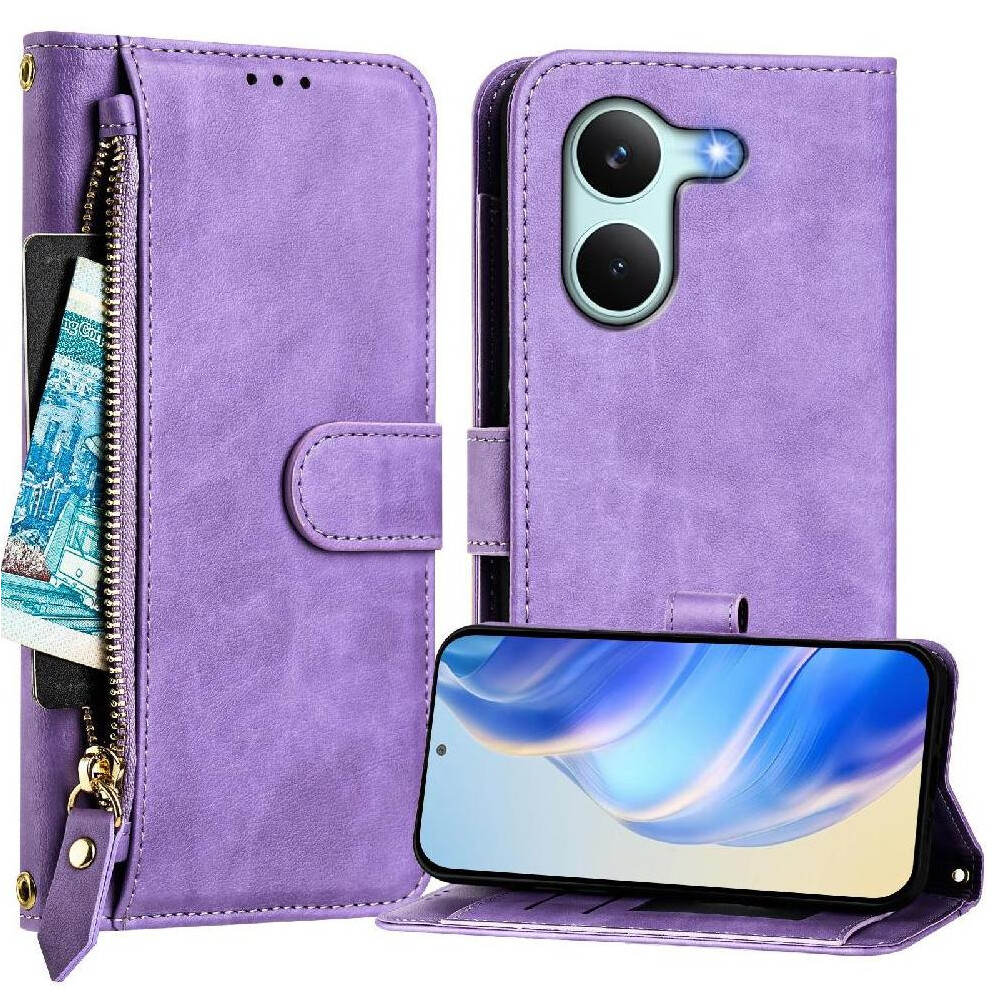 Photos - Case Flip For Xiaomi Poco X8 Pro Card Holder Zipper PU Leather Magnetic