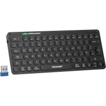 TECKNET Mini Wireless Keyboard, 2.4GHz Compact Keyboard, Portable UK Layout Small Keyboards,