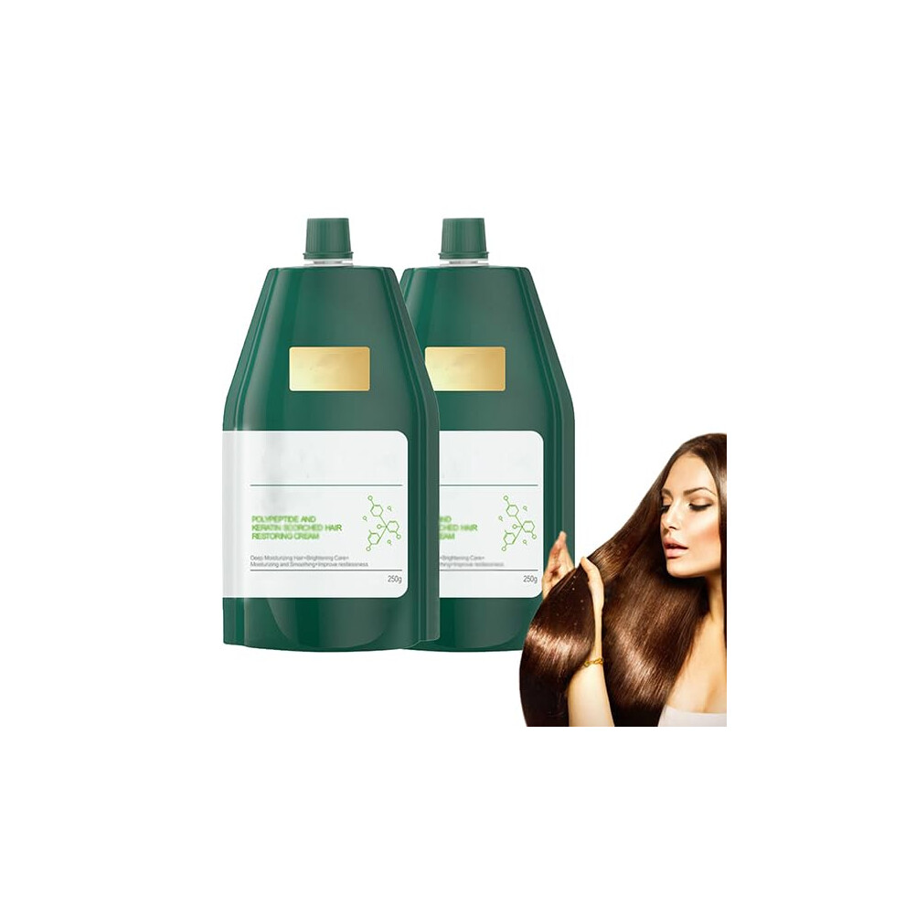 Keratin Hair Mask and Treatment Set Deep Hydration Restores Softness for Dry Damaged Hair 2pcs