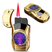 Torch Lighter Gold Metal Windproof Adjustable Flame Refillable Butane Lighter Gift for Men Women