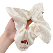 Elegant French Bow Hair Scrunchie with Soft Fabric Elastic Hold for Women Ponytail Styling