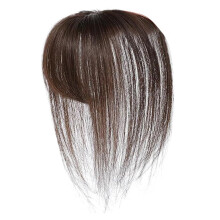 Clip In Human Hair Bangs Dark Brown with Natural Fringe Coverage for Thinning Hair Styling