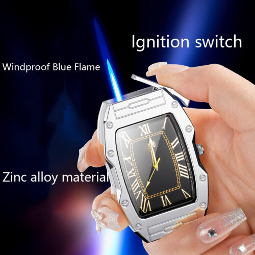 Classic Windproof Butane Lighter Adjustable Flame Control Visible Fuel Level Black Gift for Camping 1