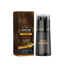 Hair Dye Shampoo Brown 2PCS with Plant Extract Formula, 2 in 1 DIY Coloring and Smooth Hair Care