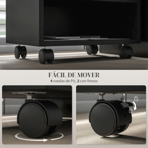 Homcom Soporte para Impresora Negro 40 x 30 x 36 cm 2