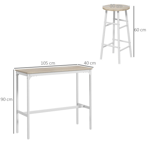 Homcom Conjunto de Bar Bicolor 105 x 40 x 90 cm 2