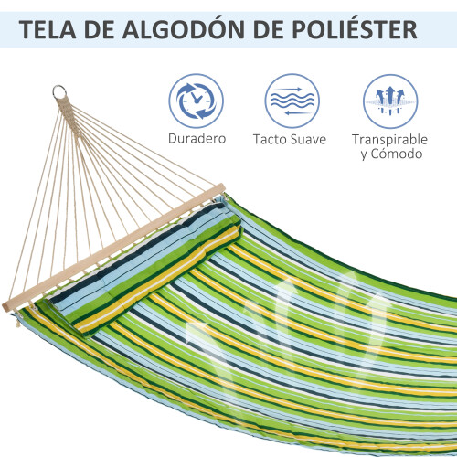 Outsunny Hamaca Colgante Bicolor 340 x 140 x 0 cm 1