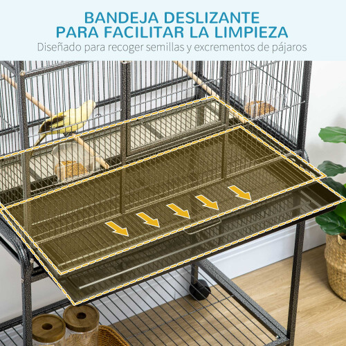 PawHut Jaula para Pájaro Bicolor 81 x 48 x 162.5 cm 1