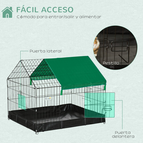 PawHut Jaula para Animale Bicolor 90 x 75 x 75 cm 2