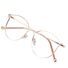 Blue Light Blocking Reading Glasses for Women, Clear 3.5x Magnification, Anti Eyestrain, Rose Gold Frame