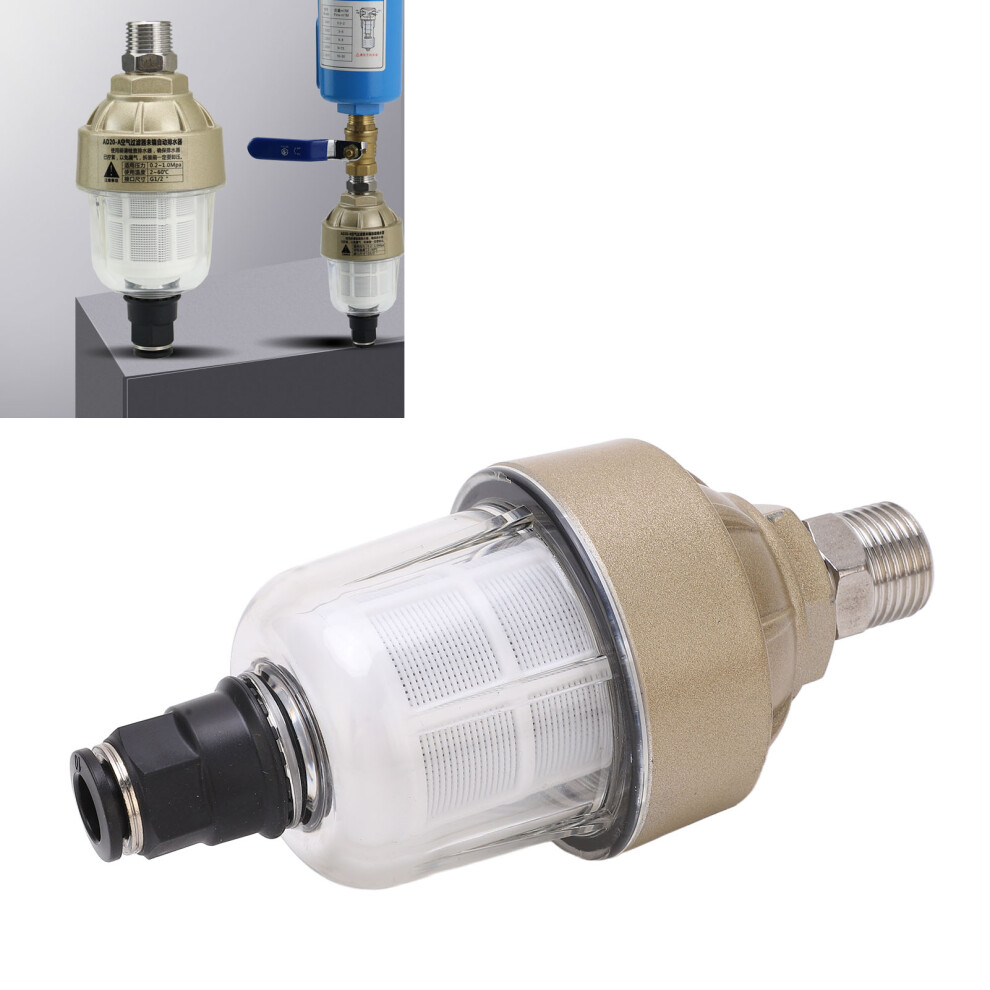 G1/2In Water Drain Valve Automatic Coolant Drainer, Translucent Filter 3491389929926