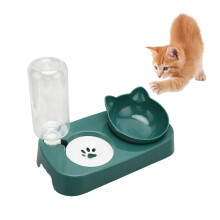 Abnehmbares Wasser- und Futternäpfe-Set für Haustiere, 28x15x22,7 cm, Dunkelgrün