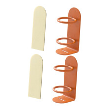 Electric Toothbrush Holder Wall Mounted Organizer with Ventilated Design, 2pcs Orange Bathroom Rack