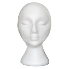 Male Foam Mannequin Head 54cm White Wig Stand for Display and Storage with Realistic Fit