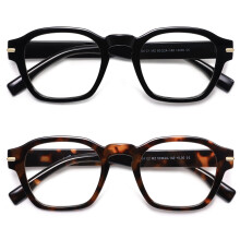 2 Pack Retro Square Reading Glasses for Women and Men, Blue Light Blocking Computer Readers 1.0x Black and Tortoise Frame