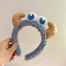 Animal Ears Headband with 3D Warthog Ears for Kids Costume Party, Dark Blue Croissants Design