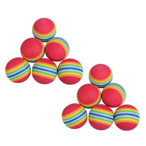 100Pcs  Swing Training Aids Indoor Practice Sponge Foam Rainbow Balls