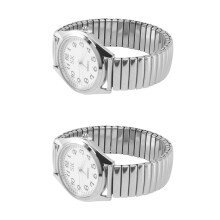 2X Numbers Stretchy Steel Men Lady Sports Wrist Watch 1.4 inch