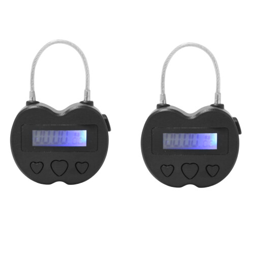 2X   Lock LCD Display  Lock Multifunction Travel Electronic Timer,USB Rechargeable Temporary Timer Padlock