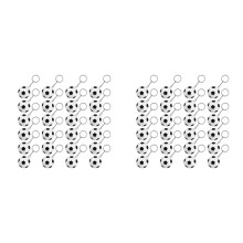 48 Pack Witte Voetbal Sleutelhangers, Voetbal Stressbal Sleutelhangers,Sportbal Sleutelhangers, School Carnaval Beloning voor Kinderen