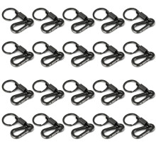 20X Sturdy Carabiner Key Chain Key Ring Polished Key Chain Spring Key Chain Business Waist Key Chain, Black