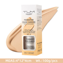 (Skin tone foundation liquid) 2PCS TLM Daily Flawness Long-Lasting Liquid Colour Changing Face Foundation