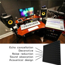 30 Pièces Panneaux Acoustiques Panneau de Mousse Studio Carreaux de Cale de Pare-Feu Insonorisants Aide à Réduire L'écho et Le Bruit Inutile