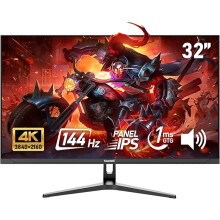 32 inch 4K Ultra HD Computer Monitor, 144Hz Gaming PC Screen, 1ms, Adaptive Sync, 100% sRGB