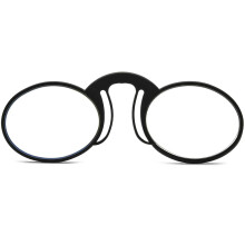 Mini Pince Nez Reading Glasses Blue Light Blocking Compact Nose Clamp Slim Unisex Style Black 3.5