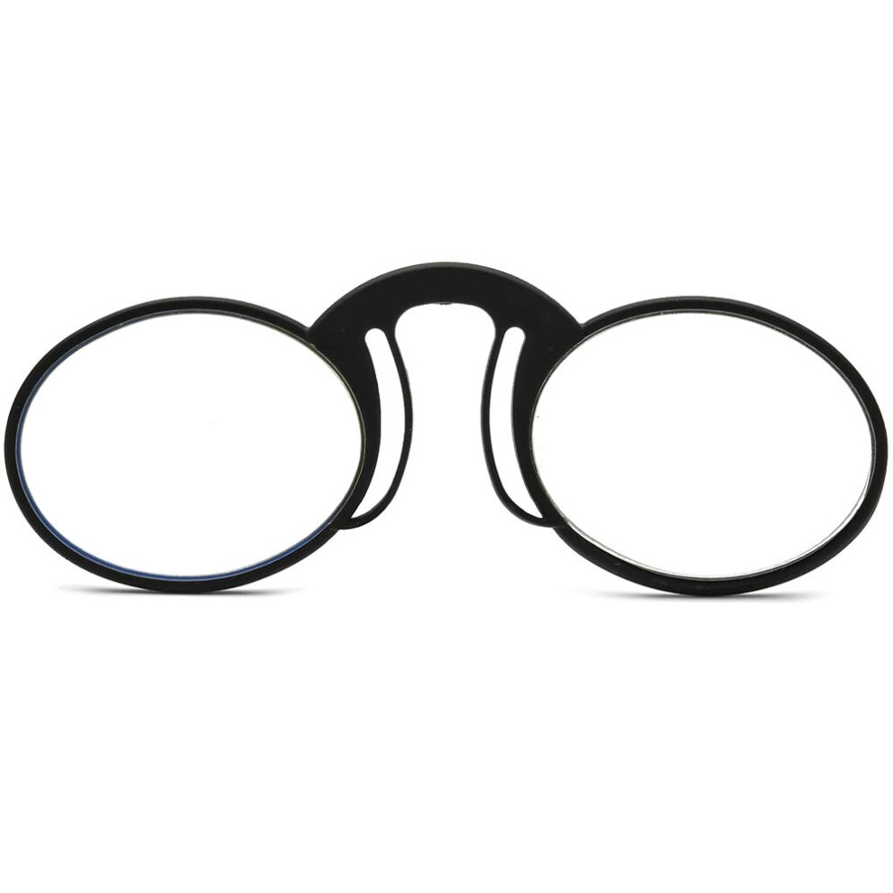 Blue/Light/Black Mini Pince Nez Reading Glasses Blocking Compact Nose Clamp Slim Unisex Style 3.5