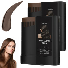 2 Pack Hair Dye Comb with Instant Gray Coverage, 2in1 Color Stick for Quick TouchUps, Brown