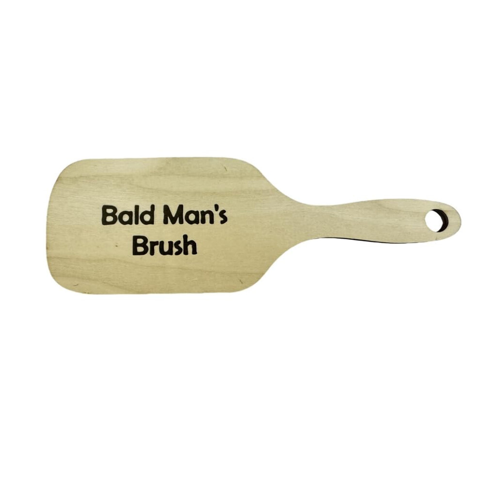 Unisex Bald Man Comb And Wooden Hair Brush With Unique Novelty Design And Humorous Gift Idea